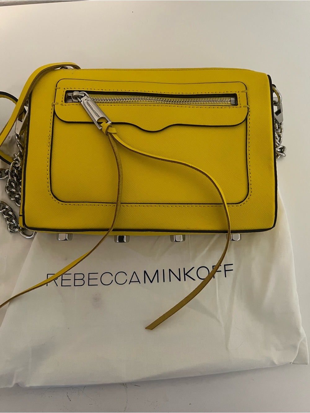 Rebecca Minkoff Yellow Leather Chain Crossbody